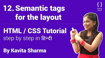 Semantic tags for the layout - HTML tutorial for beginner in Hindi, Part-12
