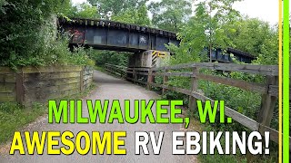 RV LIVING | EBIKING MILWAUKEE WI HANK AARON-UNDERWOOD PARKWAY-NEW BERLIN-OAK LEAF BIKE TRAILS-EP128