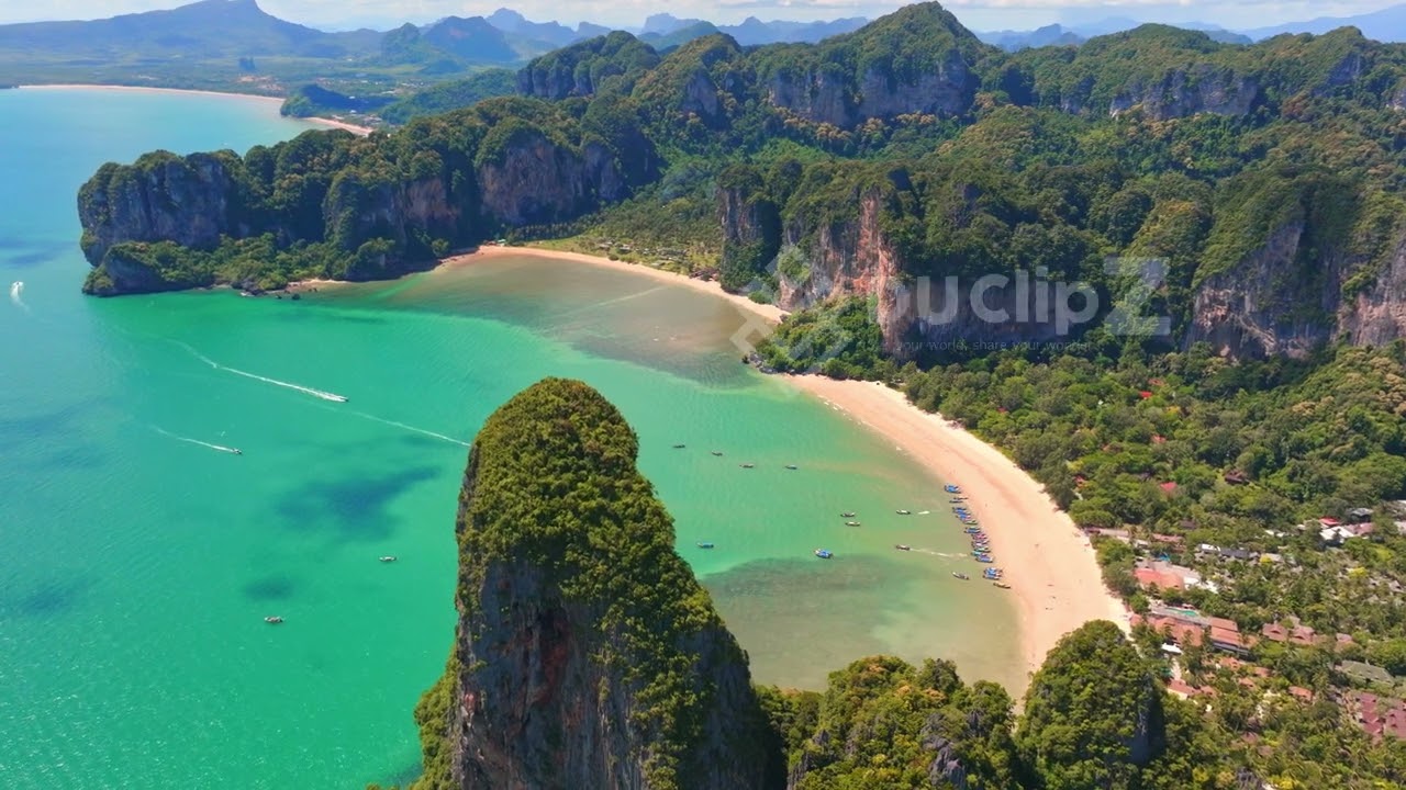 Drone Footage of Krabi’s Limestone Cliffs and Clear Ocean Waters | Krabi Drone Footage