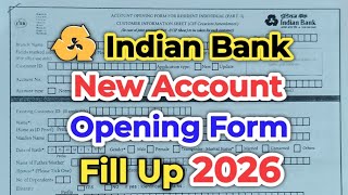 How to fill Indian bank account opening form | Indian bank account opening form fill up 2026