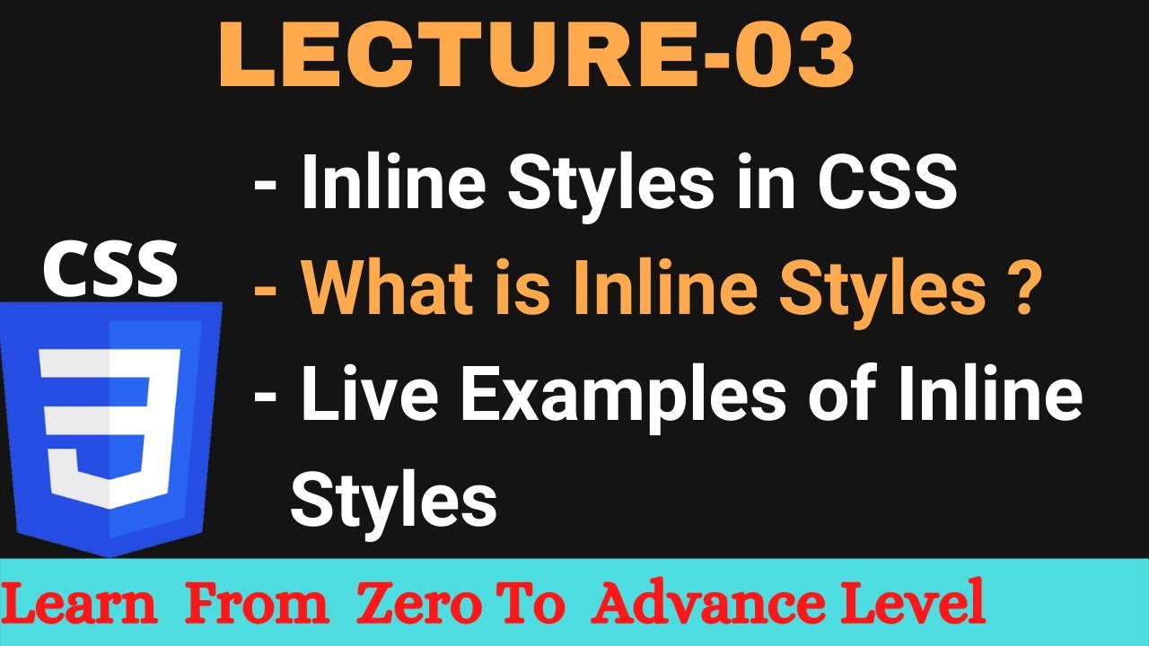 Inline Styles of CSS | CSS | By Prince Gupta Hindustani Tutor - YouTube
