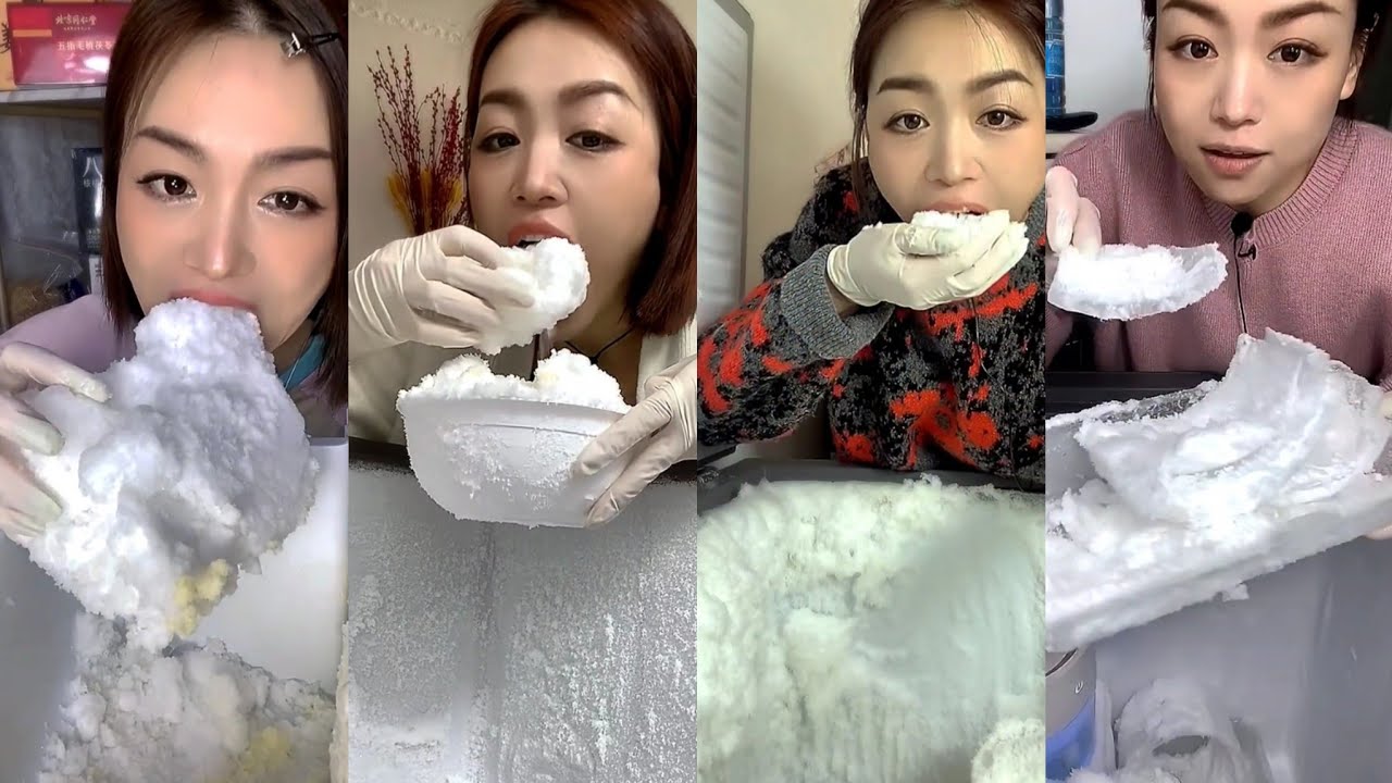 ASMR her ice eating only bites