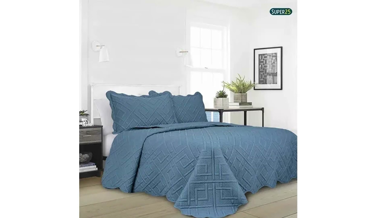 Kit Colcha Jogo 2 Peças Camesa Matelassê Ilusion Geo Cobre Leito - Disponível na Super25