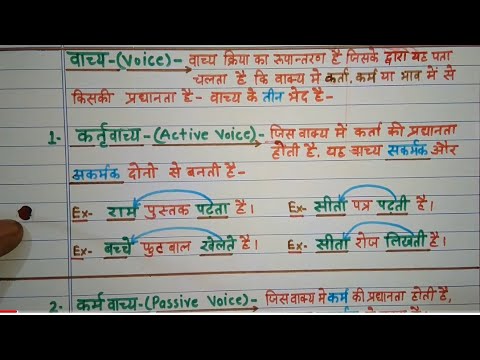 Hindi Grammar - वाच्य को समझने का सबसे आसान तरीका