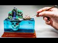 I made the Skull Island but very tiny /Diorama/ Epoxy Resin Art /How to Make