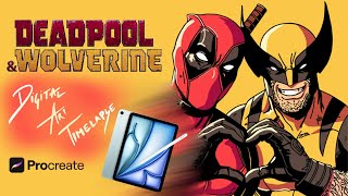 Deadpool & Wolverine - Digital Art Timelapse #procreate #ipad 🖌️😍