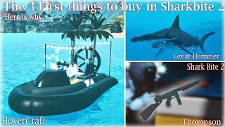 First 3 things to buy in SharkBite 2 (Boat, Shark, Gun)