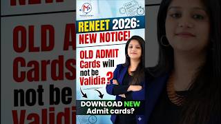 Download NEW RE NEET Admit Card 2026 | NTA Latest Update | NEET Exam Center Changed? #reneet2026