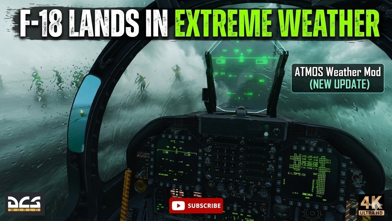 F/A-18C Carrier Ops in Extreme Thunderstorm | DCS ATMOS-X Weather Mod ...