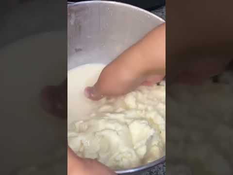 طريقة عمل الزبدة الفلاحي فى البيت عملت من كيلو قشطه كيلو الا ربع زبدة