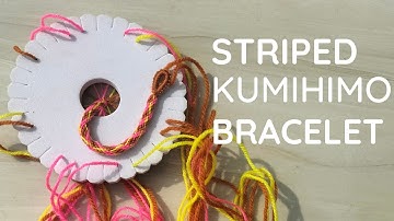 Striped Kumihimo Bracelet Tutorial ||16 String Kumihimo Bracelet Tutorial