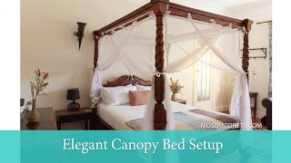 Bed Canopy Curtain on a Four Poster Canopy Bed — CanopyBedCurtain.com