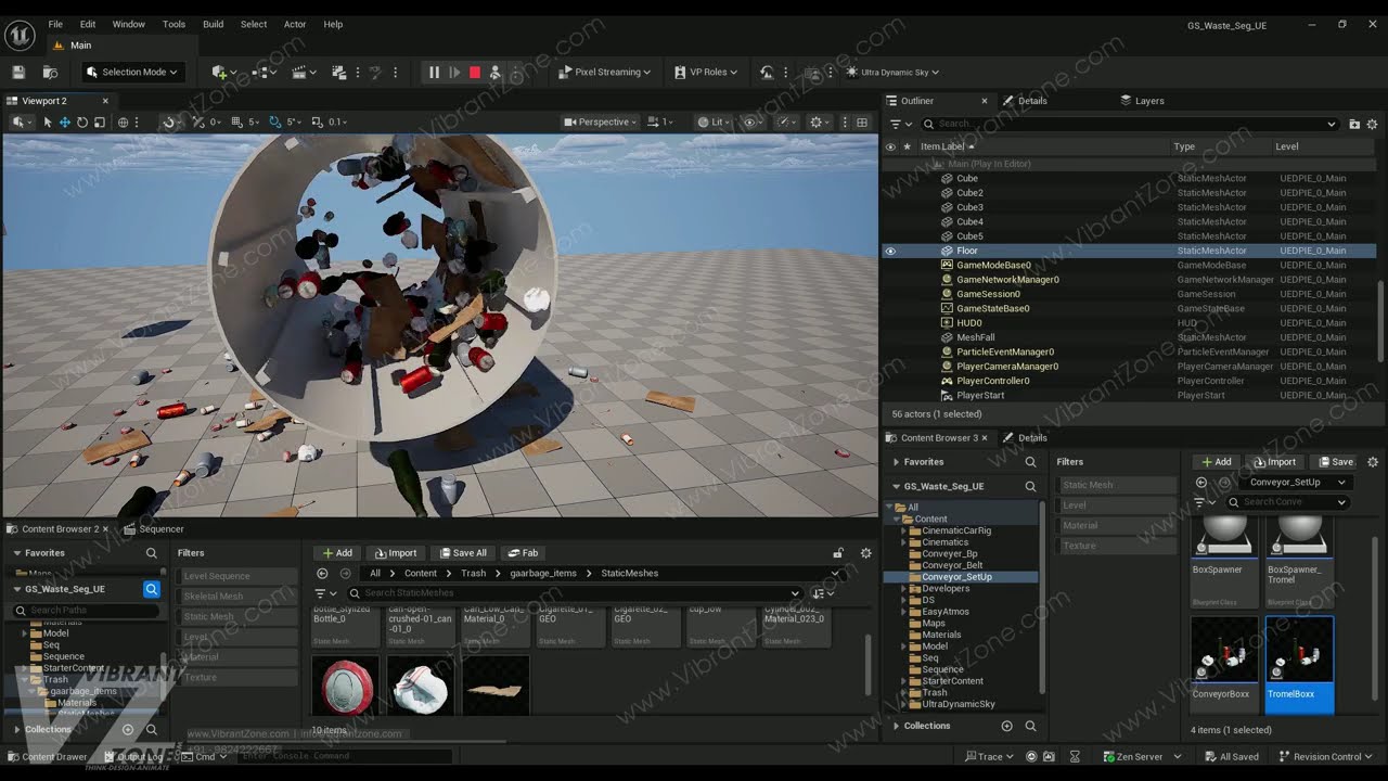 Trommel Simulation in Unreal Engine by Vibrant Zone Studios 