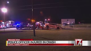 Police officer, another driver taken to hospital after crash in Harnett County