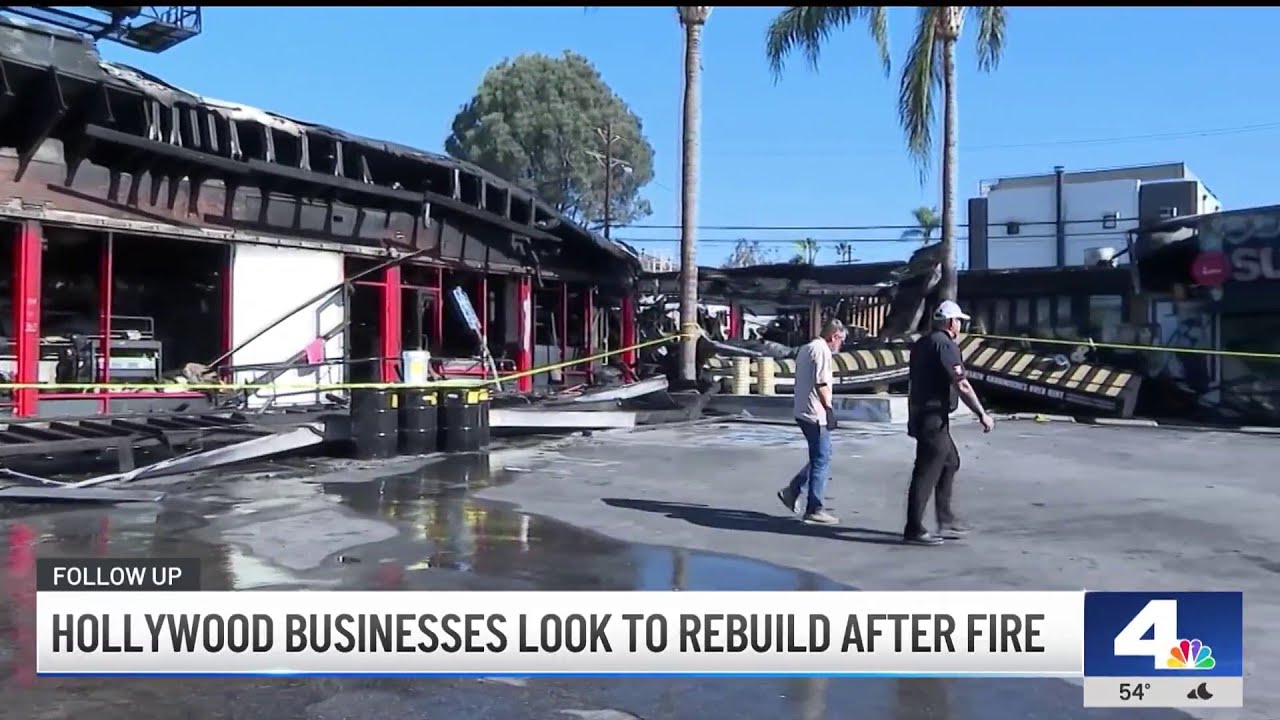 Hollywood businesses look to rebuild after destructive fire - YouTube
