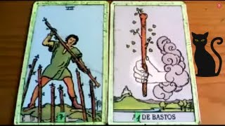 Tarot combinations with THE SEVEN OF WANDS - MINOR ARCANA OF WANDS. By TARA.