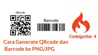 Save QRcode dan Barcode ke PNG/JPG Codeigniter 4