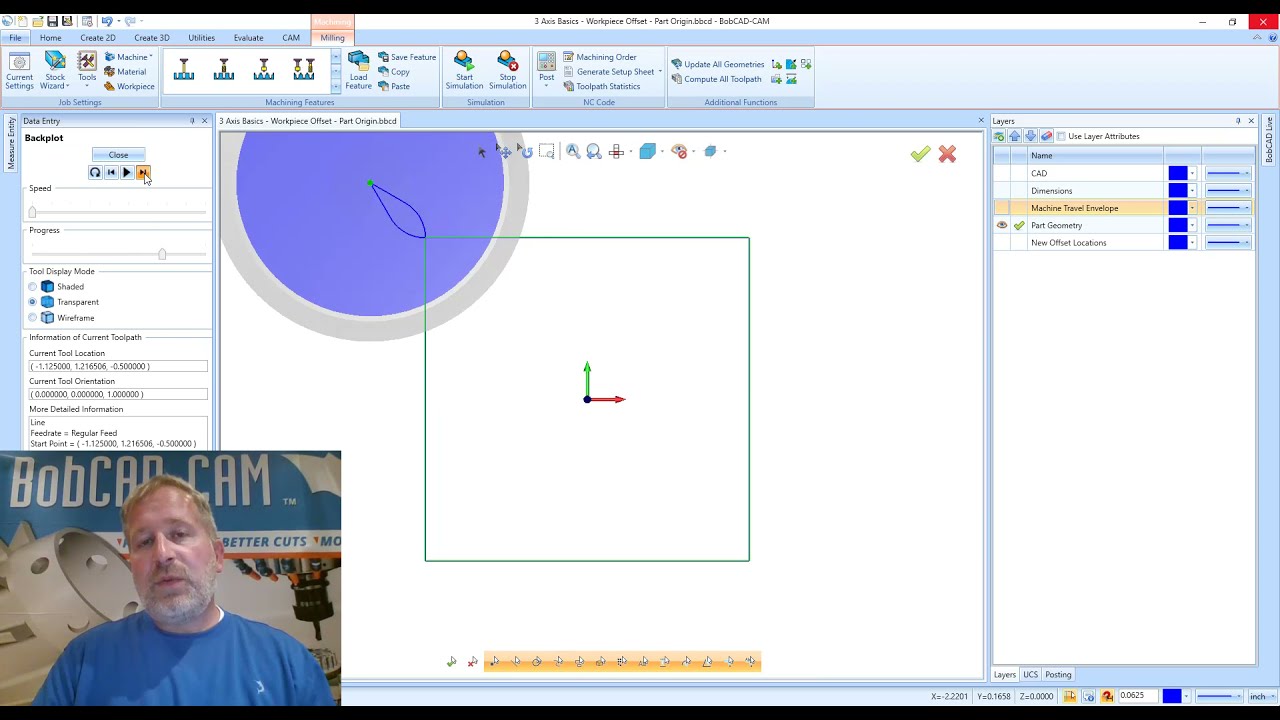 3 Axis Basics Work Offsets Part Origin - YouTube
