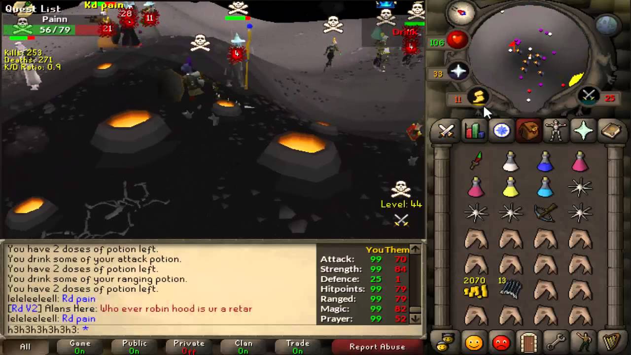 RD vs ZU/S/Sko P2P Wildy Fight - 3 Clans 1 Inventory