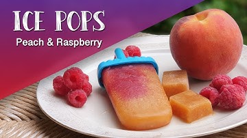 Peach and raspberry ice pops, an explosion of taste and colors