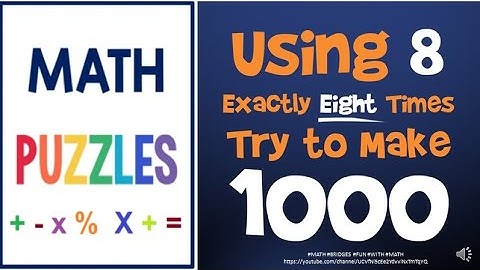 Using 8 exactly eight times to make 1000 #MATH #PUZZLES