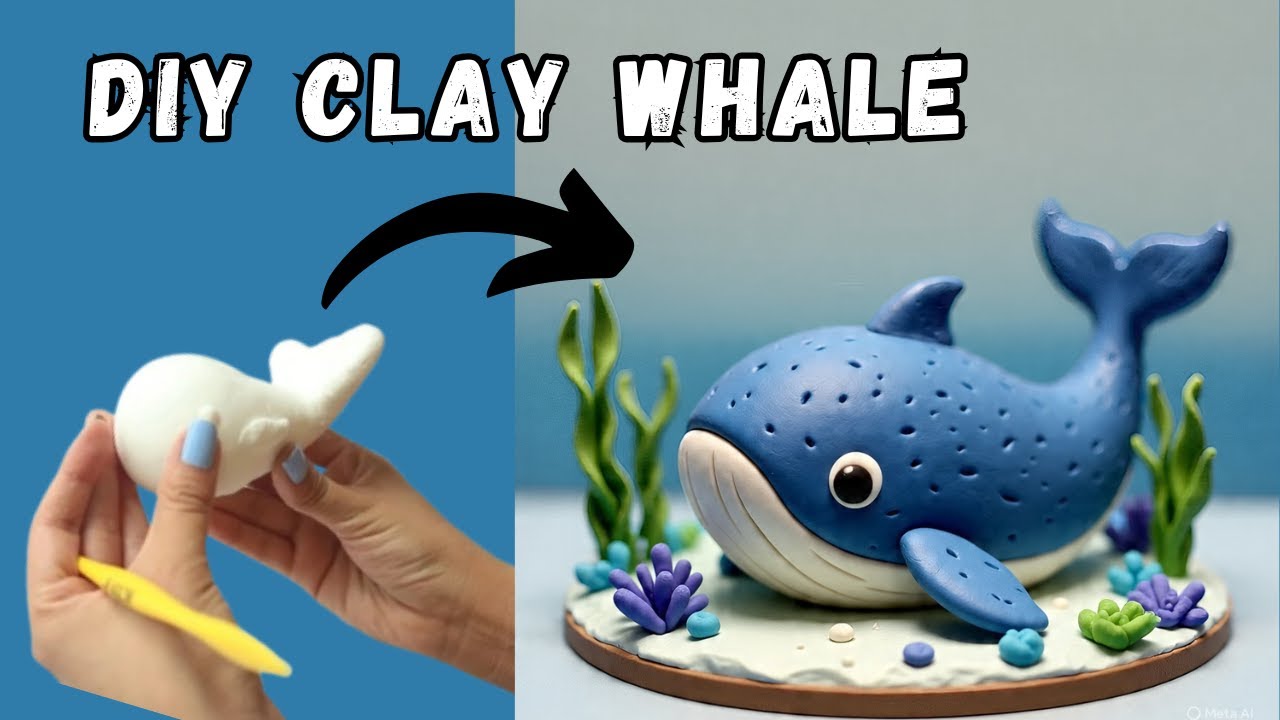 How to Make a Whale with Clay 🐬 | Easy Step-by-Step Clay Art Tutorial ...