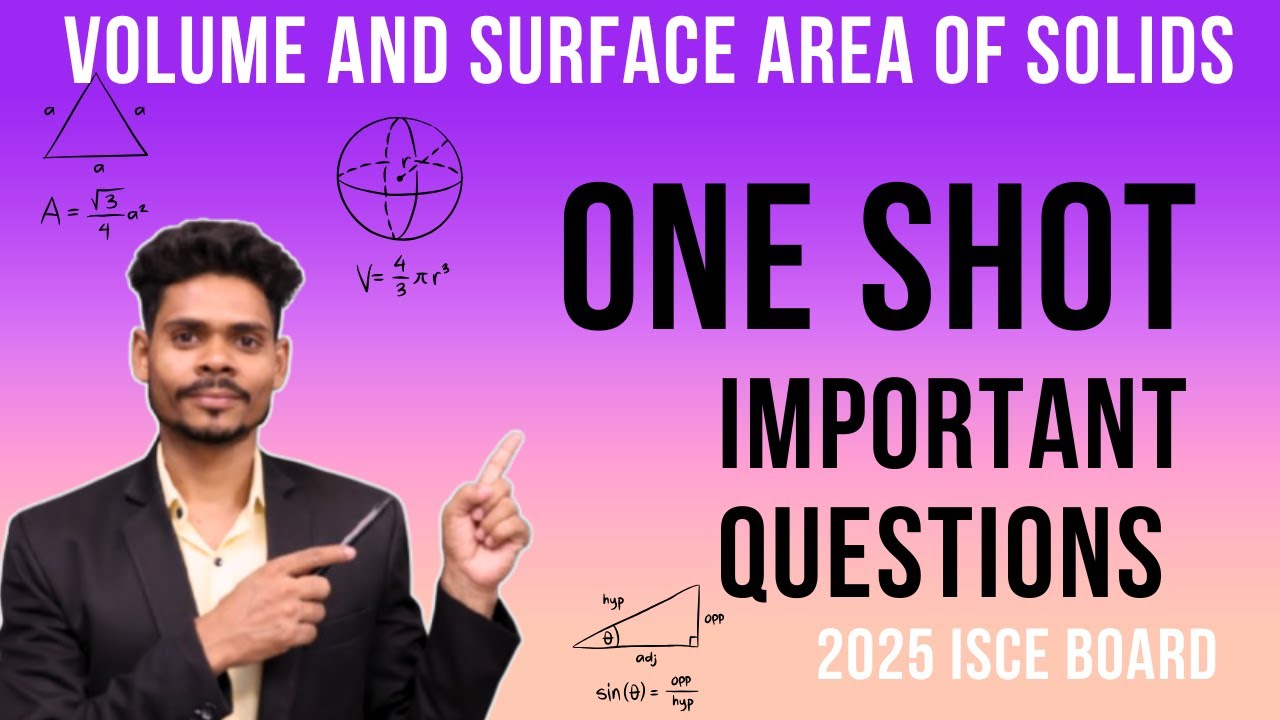 CLASS 10 MATHEMATICS| VOLUME AND SURFACE AREA OF SOLIDS| ONE SHOT ...