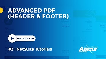 Netsuite: Advanced PDF Templates (Header & Footer)