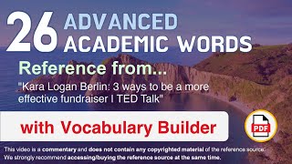 26 Advanced Academic Words Ref from "3 ways to be a more effective fundraiser | TED Talk" Net Worth
