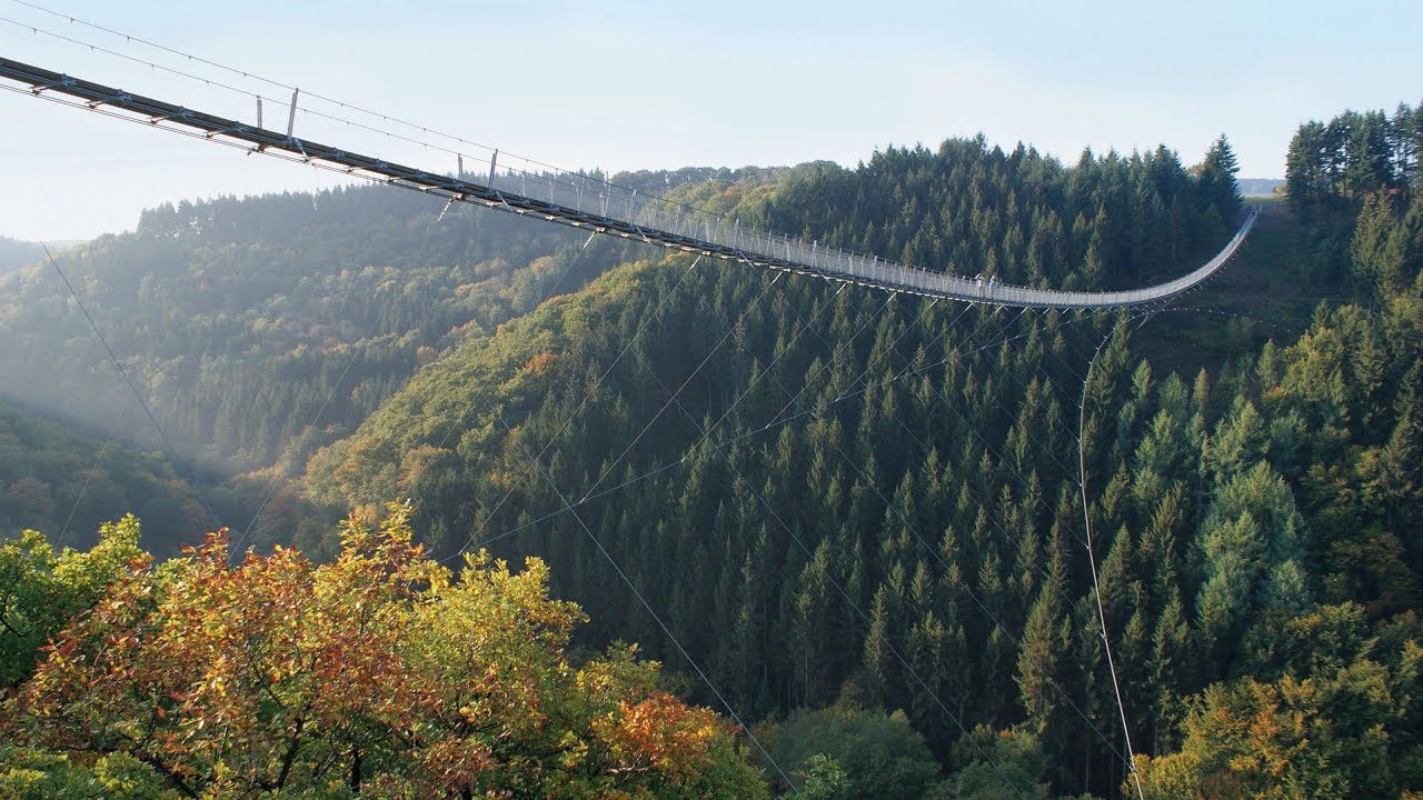 Geierlights: Beleuchtete Hängeseilbrücke Geierlay