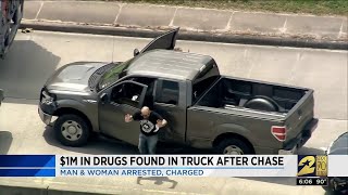 $1M in drugs found in truck after chase