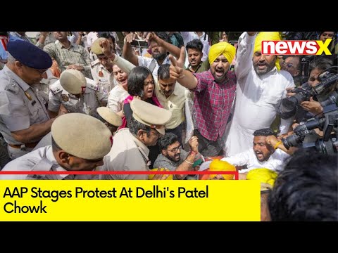 AAP Stages Protest in Patel Chowk of Delhi - Ground Report| Security Tightens Amid Protest | NewsX - NEWSXLIVE