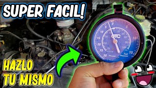 TRUCO/ CÓMO USAR UN MEDIDOR DE VACÍO O VACUÓMETRO PARA CARBURAR UN AUTO/SUPER FACIL DE USAR!