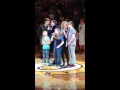 Martin Family Circus singing Nat&#39;l Anthem at Pacers vs. Bulls game, 3-29-16, floor view