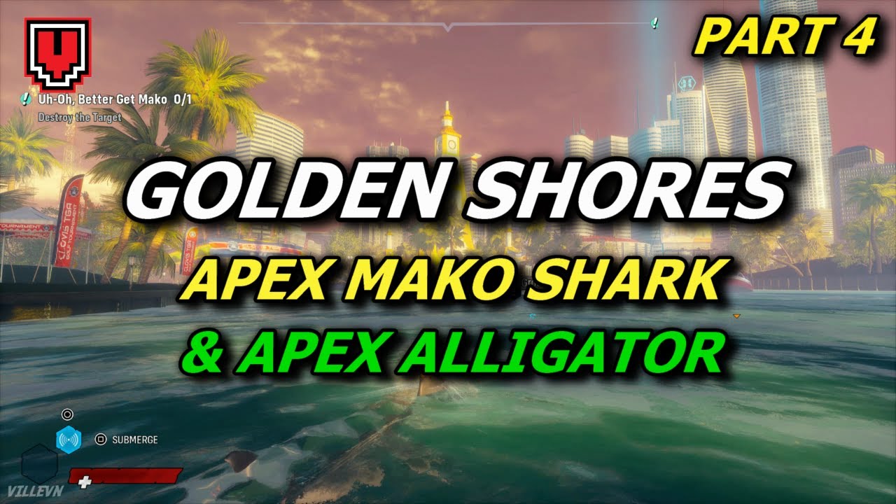 Golden Shores + all landmarks, Fawtick Bayou 100% / MANEATER walkthrough gameplay #4 (No commentary)