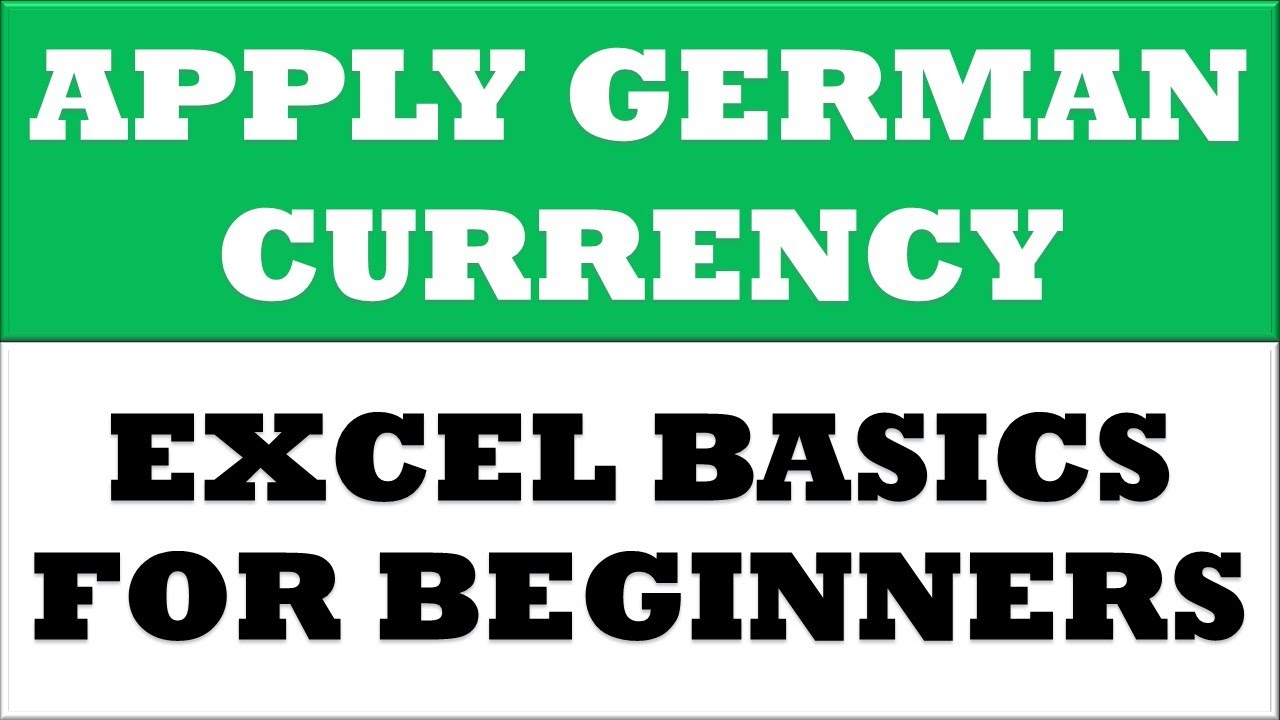 How to Change Value to German Currency Format in MS Excel 2016 | Excel Basics excel formulas for percentage