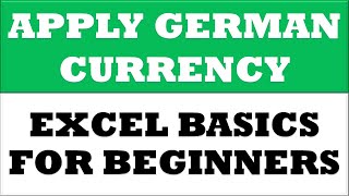 How to change value to German currency format in Excel | Excel Basics