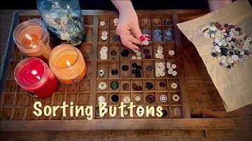 ASMR Serious Button Sorting (No talking) Paper crinkles/Wood sounds