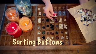 ASMR Serious Button Sorting (No talking) Paper crinkles/Wood sounds