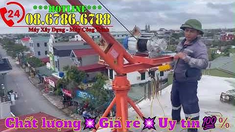Khung cẩu xoay mini 360độ 500kg,800kg nhập khẩu. Cẩu xoay kết hợp tời đa năng nâng vật liệu xây dựng