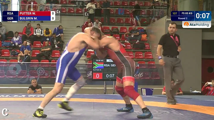 Round 2 FS - 85 kg: W. PUTTER (RSA) df. M. BULGRIN...