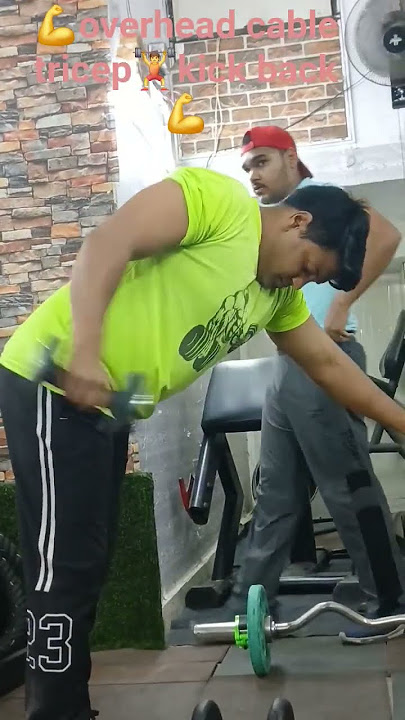 💪overhead cable tricep kick back💪#gymworkout#instagram #youtubeshorts#biceps #triceps #sorts#viral
