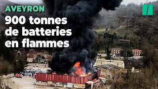 À Viviez, l'impressionnant incendie d'un entrepôt de batteries au lithium