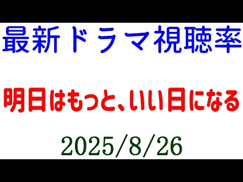 明日はもっと、いい日になる☆視聴率速報☆2025年8月26日