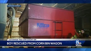 Boy rescued from corn bin wagon in Lancaster County