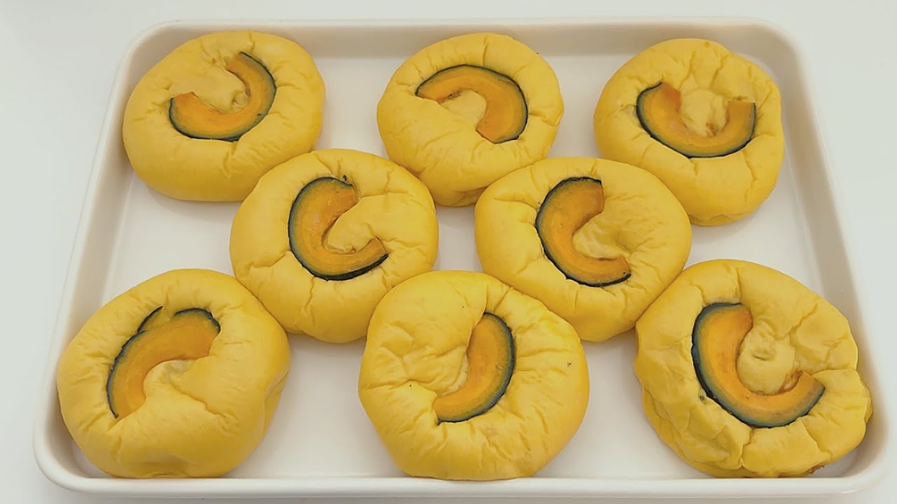 Жевательный хлеб моти с тыквой и сливочным сыром / Сладкий хлеб с тыквой и сливочным сыром