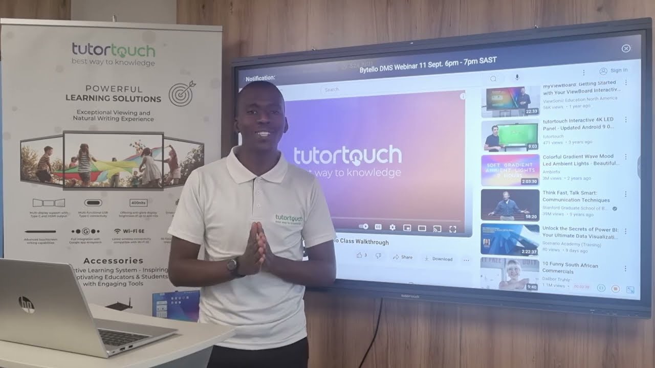 tutortouch Interactive 4K panels Bytello DMS walkthrough
