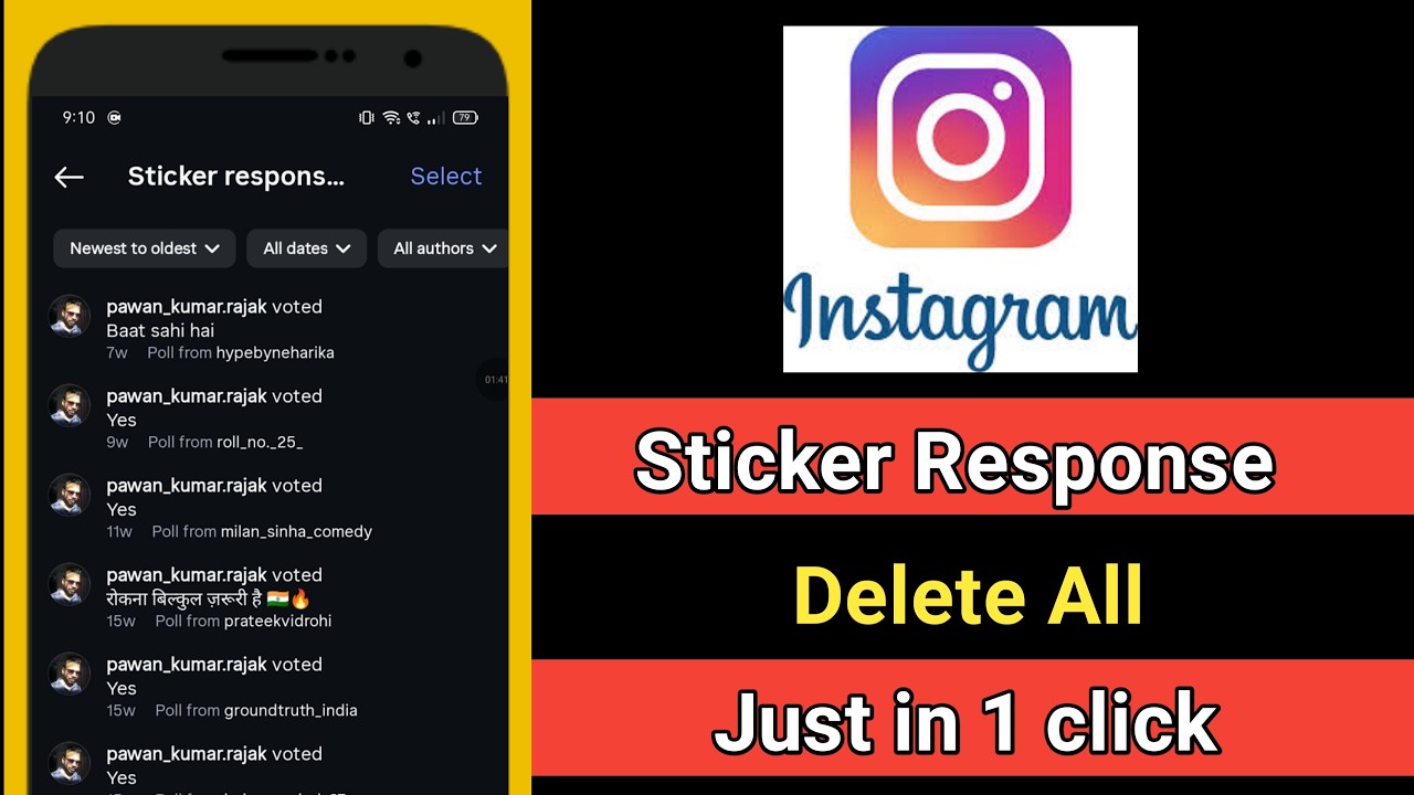 Sticker Reply Instagram How to delete all instagram sticker response | just in 1 click - YouTube