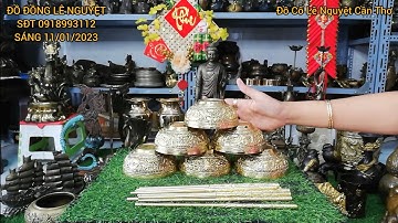 🔴PHẬT BAN PHƯỚC - BỘ CHÉN ĐỒNG SONG LONG|S.11/01|Đồ cổ-Đồ xưa-Đồ đồng|Đồ Đồng Lê Nguyệt