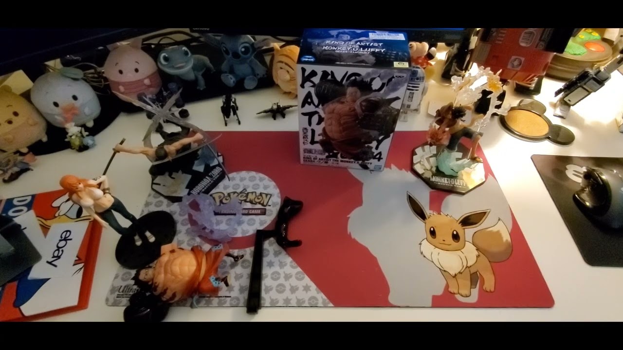 Showing off the Monkey D Luffy Figure I won from Toreba crane game.